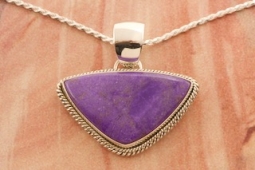 Artie Yellowhorse Genuine Sugilite Sterling Silver Pendant